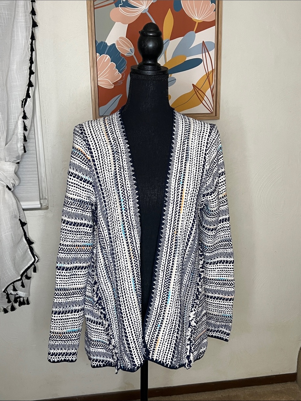 Lucky Brand Striped Pottery Cardigan Jacket Size XS